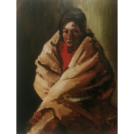 Mujer cubierta con una manta